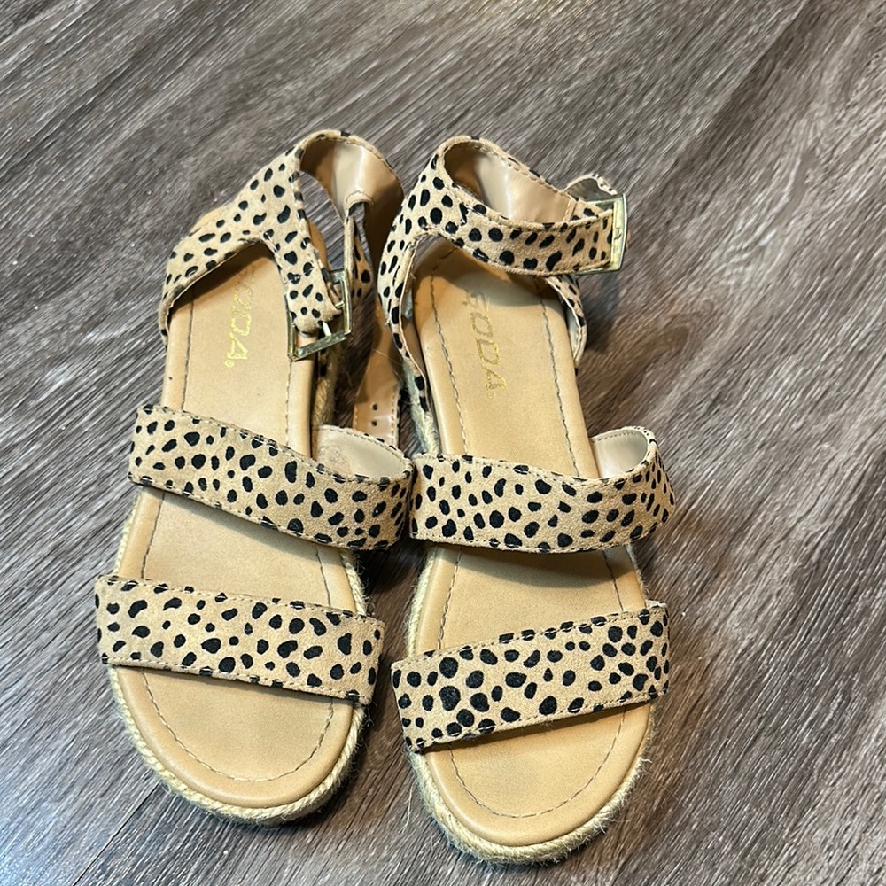 Soda Leopard Print Sandals